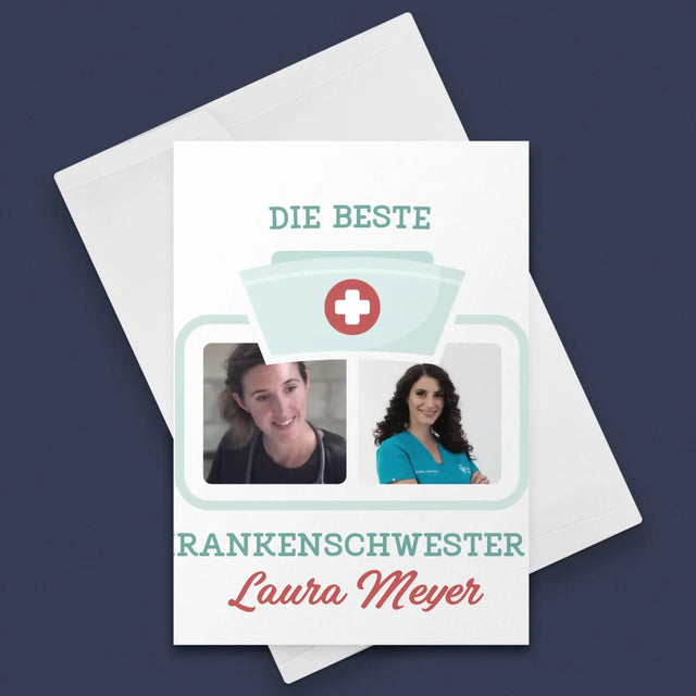 Fotocollage: Beste Krankenschwester - Glückwunschkarte