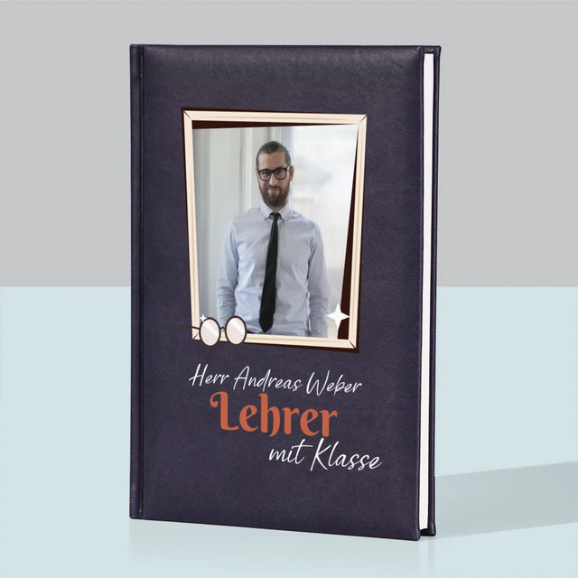 Foto Und Unterschrift: Lehrer Mit Klasse - Notizbuch