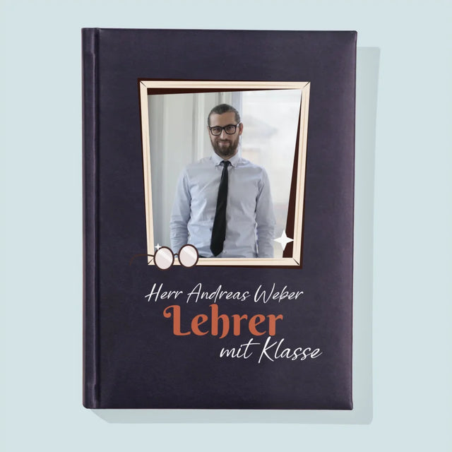 Foto Und Unterschrift: Lehrer Mit Klasse - Notizbuch