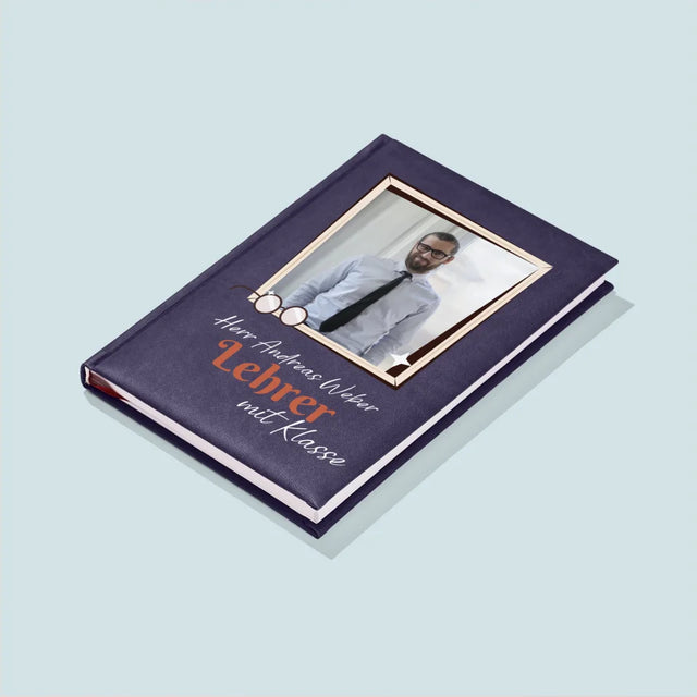 Foto Und Unterschrift: Lehrer Mit Klasse - Notizbuch