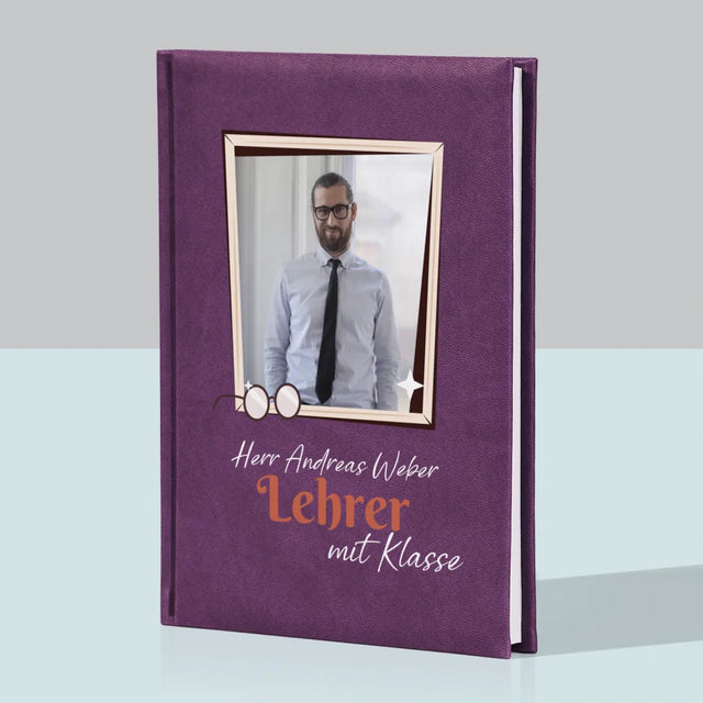 Foto Und Unterschrift: Lehrer Mit Klasse - Notizbuch