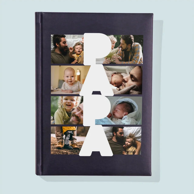 Fotocollage: Aufschrift Papa - Notizbuch