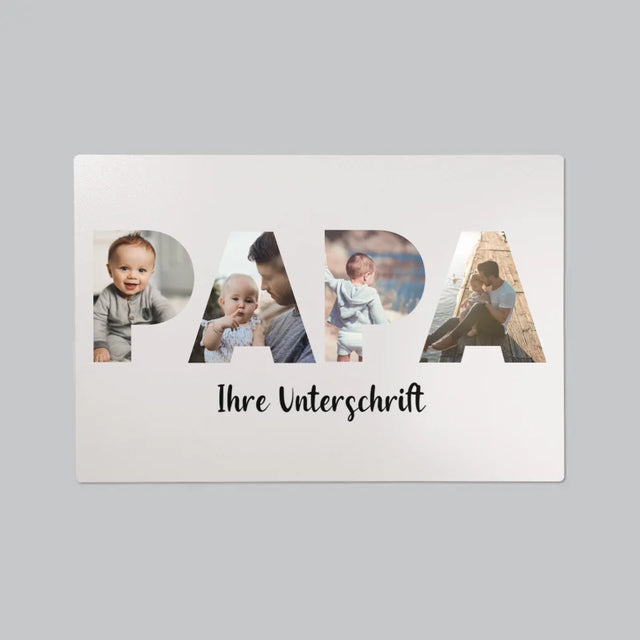 Buchstaben-Collage: Papa - Schreibtischunterlage