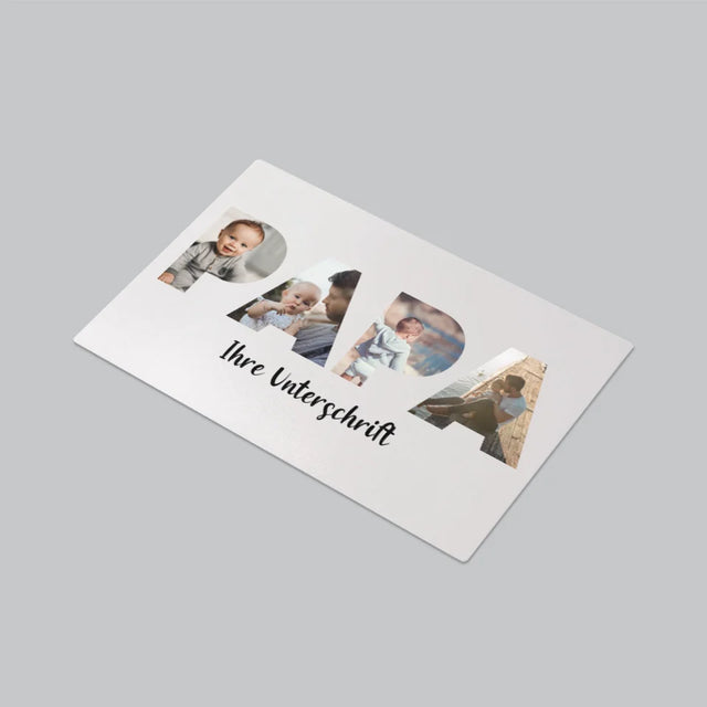 Buchstaben-Collage: Papa - Schreibtischunterlage