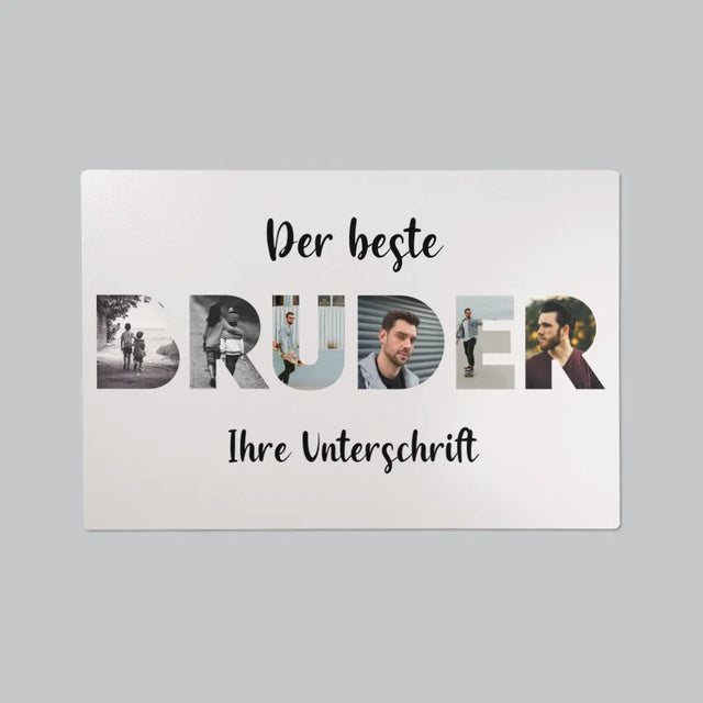 Buchstaben-Collage: Bruder - Schreibtischunterlage