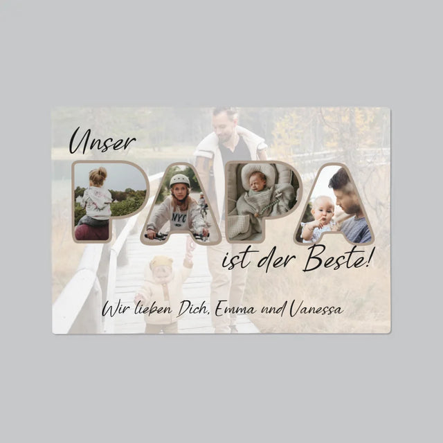 Buchstaben-Collage: Unser Papa Ist Der Beste - Schreibtischunterlage