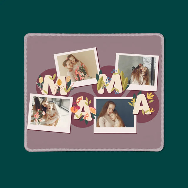 Fotocollage: Buchstaben Mama - Mauspad