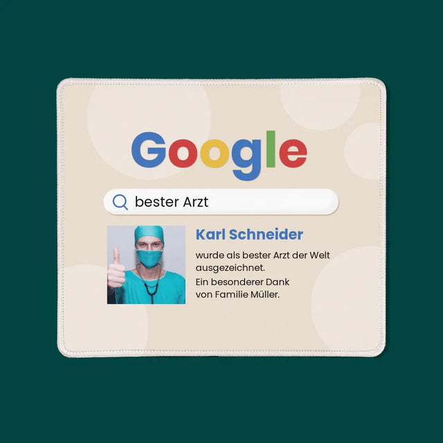 Foto Und Unterschrift: Bester Arzt Google-Suche - Mauspad