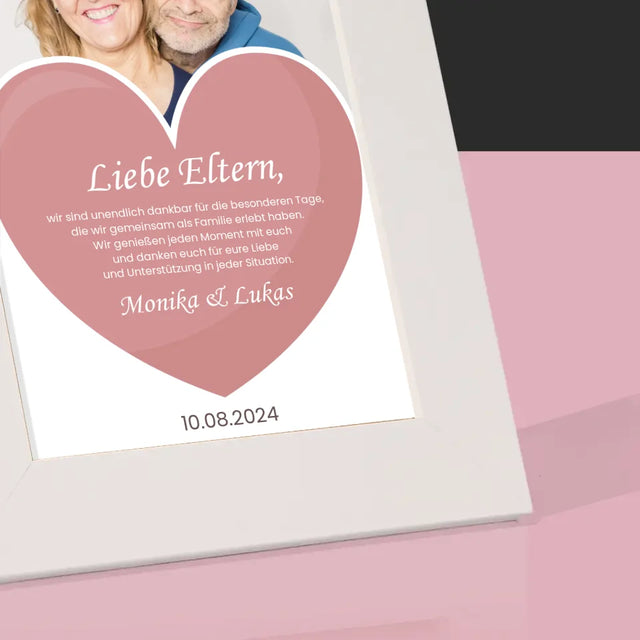 Foto Und Unterschrift: Liebe Eltern - Bilderrahmen