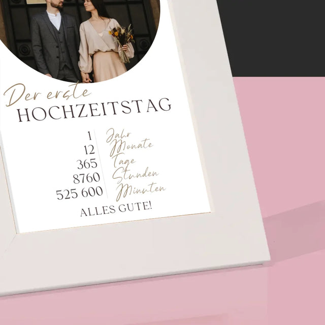 Foto Und Unterschrift: Erster Hochzeitstag - Bilderrahmen