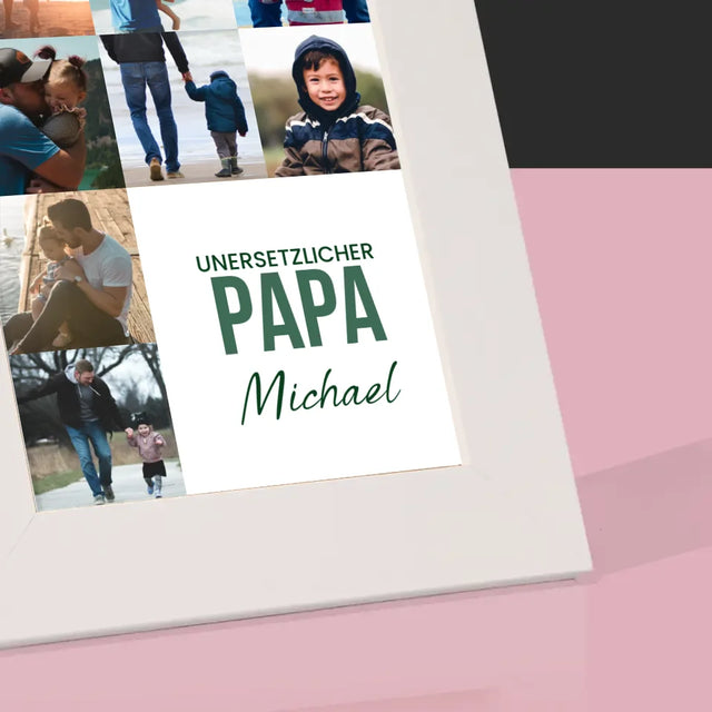 Fotocollage: Unersetzlicher Papa - Bilderrahmen