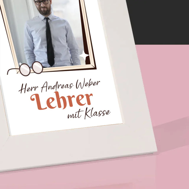 Foto Und Unterschrift: Lehrer Mit Klasse - Bilderrahmen