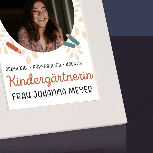 Foto Und Unterschrift: Kindergärtnerin - Bilderrahmen