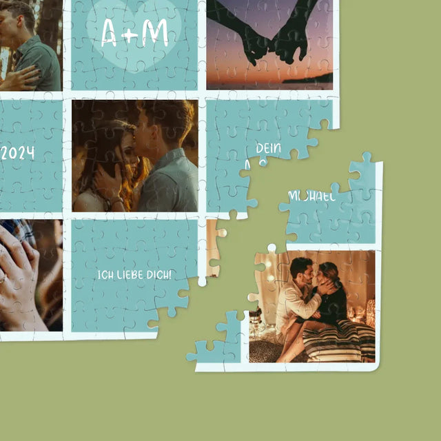 Fotocollage: Ich Liebe Dich Initialen - Puzzle