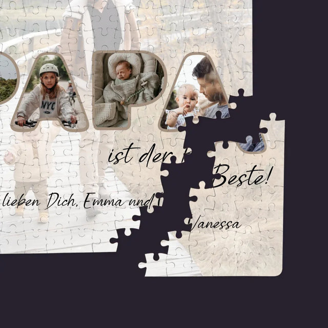 Buchstaben-Collage: Unser Papa Ist Der Beste - Puzzle