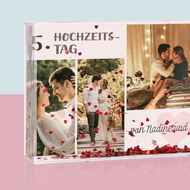 Fotocollage: 5. Hochzeitstag - Wasser-Foto-Rahmen