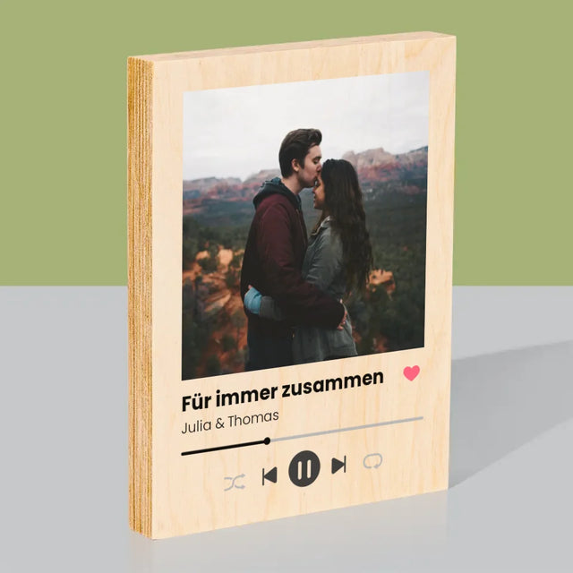 Foto Und Unterschrift: Ihr Foto Spotify - Druck Auf Holz