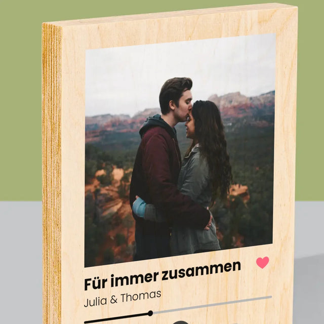 Foto Und Unterschrift: Ihr Foto Spotify - Druck Auf Holz