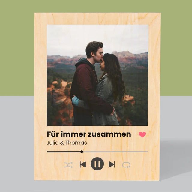 Foto Und Unterschrift: Ihr Foto Spotify - Druck Auf Holz