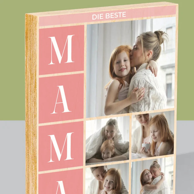 Fotocollage: Beste Mama Collage - Druck Auf Holz