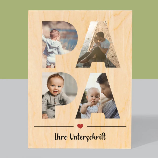 Buchstaben-Collage: Papa - Druck Auf Holz