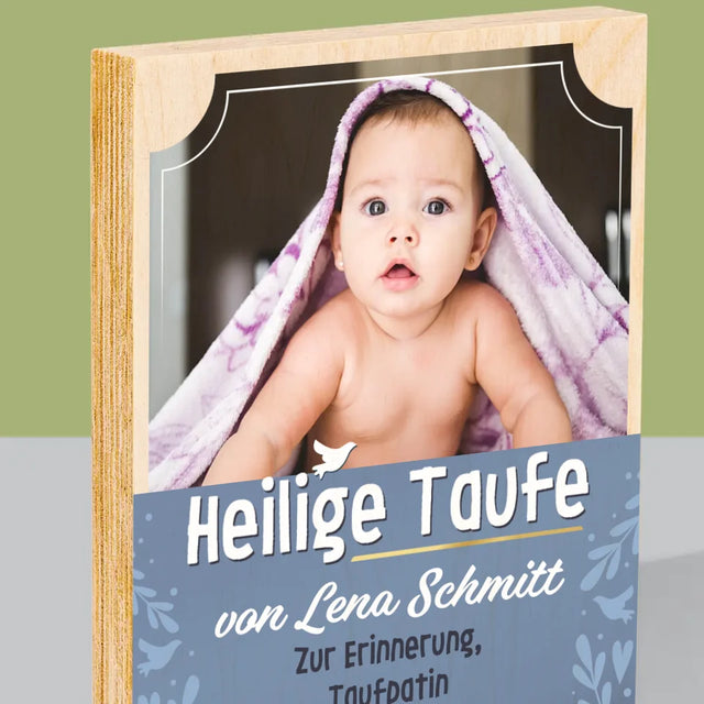 Foto Und Unterschrift: Heilige Taufe - Druck Auf Holz