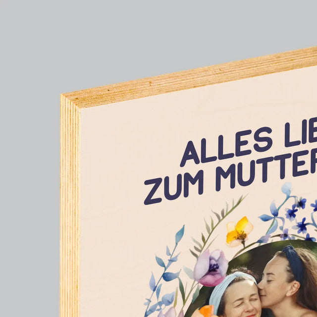 Foto Und Unterschrift: Alles Liebe Zum Muttertag - Druck Auf Holz