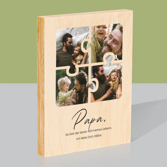 Fotocollage: Puzzle Fotos Für Papa - Druck Auf Holz