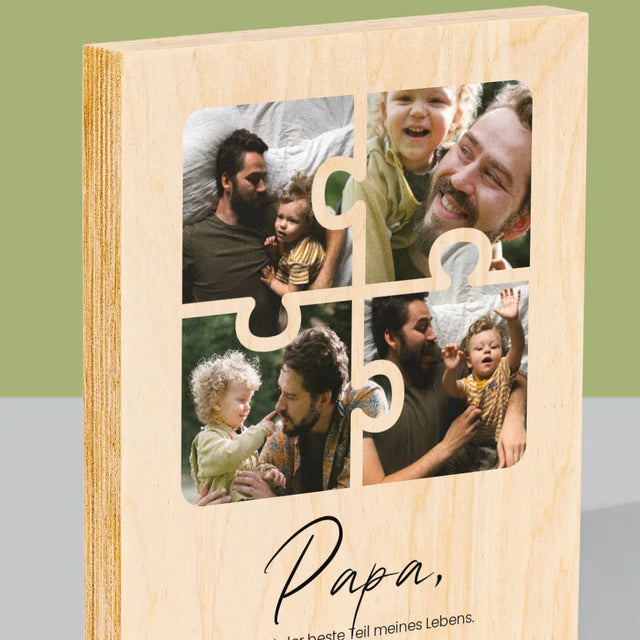 Fotocollage: Puzzle Fotos Für Papa - Druck Auf Holz