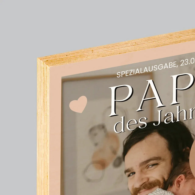 Magazin-Cover: Papa Des Jahres - Druck Auf Holz