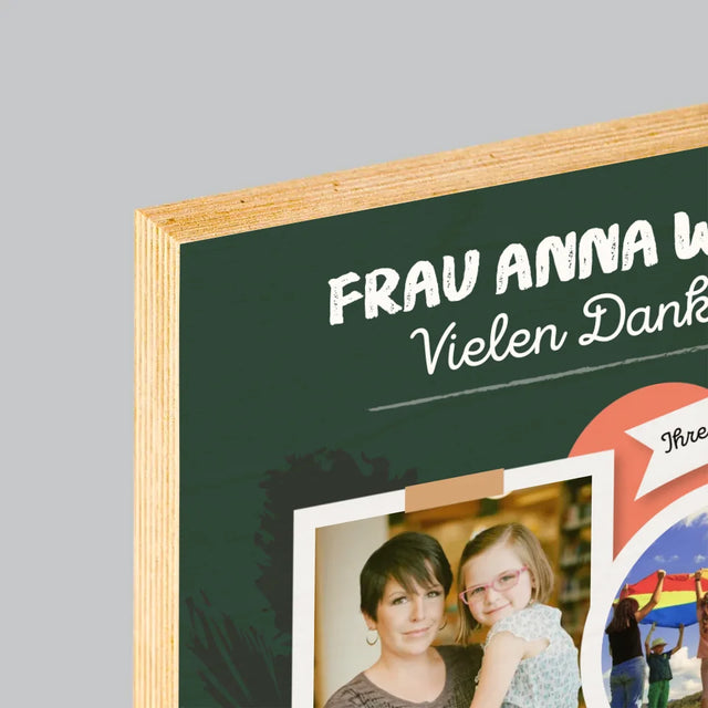 Fotocollage: Vielen Dank Für Ihr Wissen - Druck Auf Holz