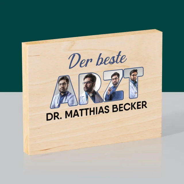 Buchstaben-Collage: Bester Arzt - Druck Auf Holz