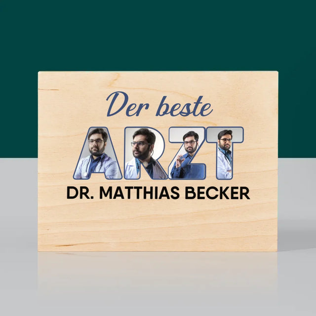 Buchstaben-Collage: Bester Arzt - Druck Auf Holz