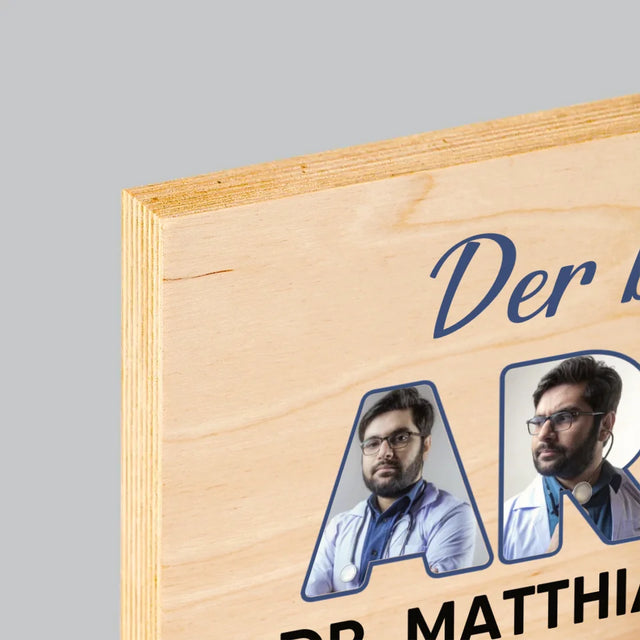 Buchstaben-Collage: Bester Arzt - Druck Auf Holz