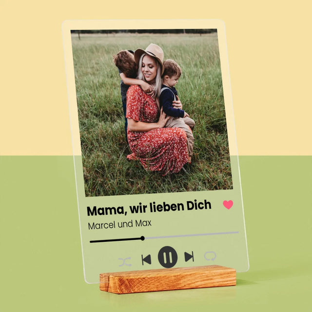 Foto Und Unterschrift: Mama, Wir Lieben Dich - Druck Auf Acrylglas