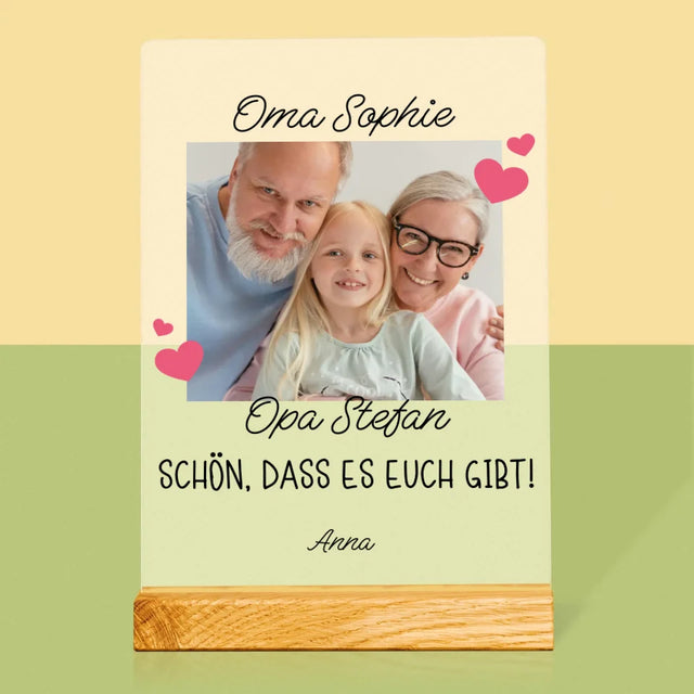 Foto Und Unterschrift: Schön, Dass Es Euch Gibt - Druck Auf Acrylglas