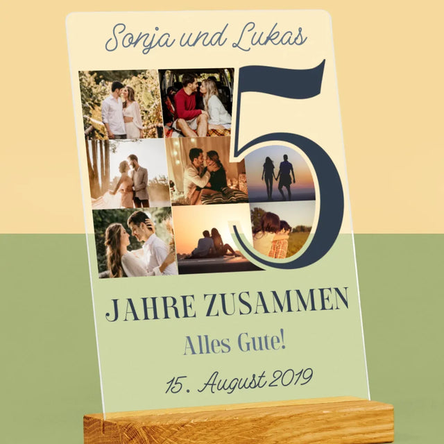 Fotocollage: 5 Jahre Zusammen - Druck Auf Acrylglas