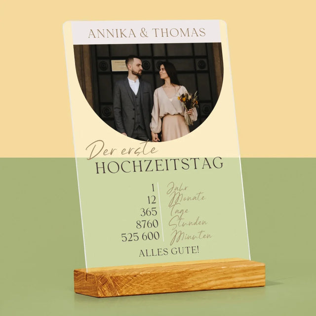 Foto Und Unterschrift: Erster Hochzeitstag - Druck Auf Acrylglas