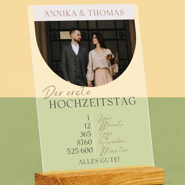 Foto Und Unterschrift: Erster Hochzeitstag - Druck Auf Acrylglas