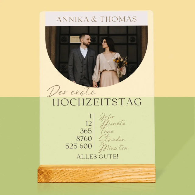 Foto Und Unterschrift: Erster Hochzeitstag - Druck Auf Acrylglas