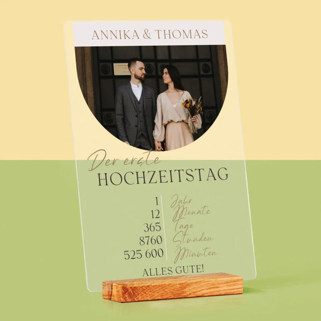 Foto Und Unterschrift: Erster Hochzeitstag - Druck Auf Acrylglas