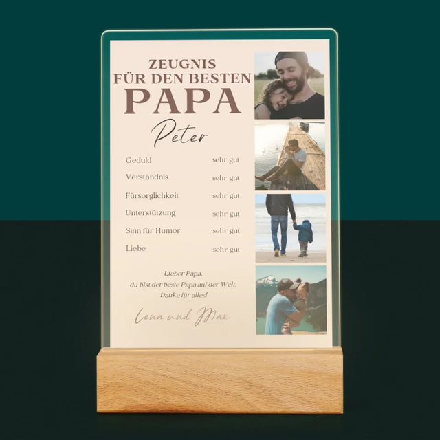 Fotocollage: Papa-Zeugnis - Druck Auf Acrylglas