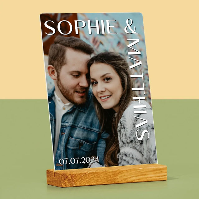 Foto Und Unterschrift: Namen Hochzeit - Druck Auf Acrylglas