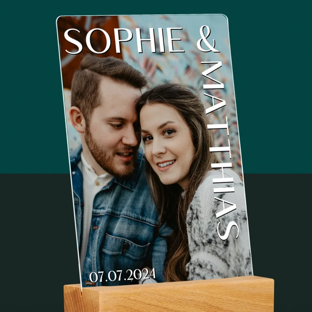 Foto Und Unterschrift: Namen Hochzeit - Druck Auf Acrylglas