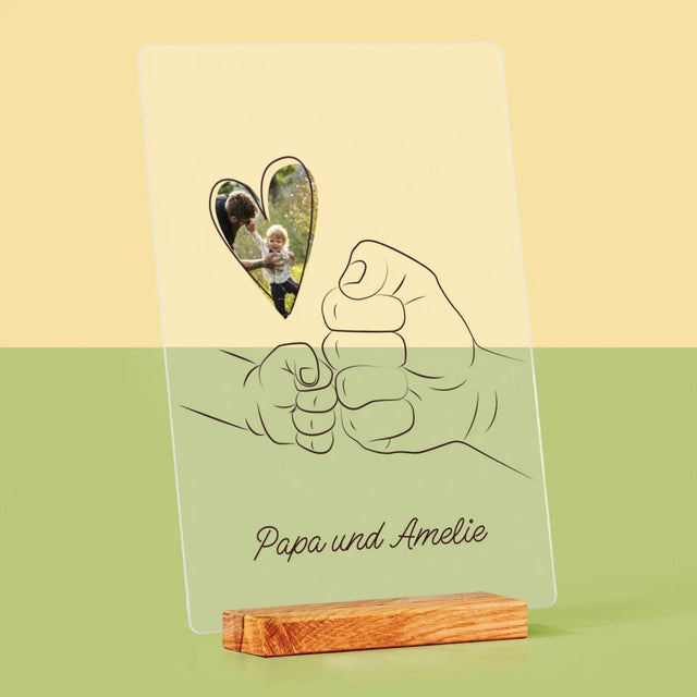 Foto Und Unterschrift: Papa Baby Hand - Druck Auf Acrylglas