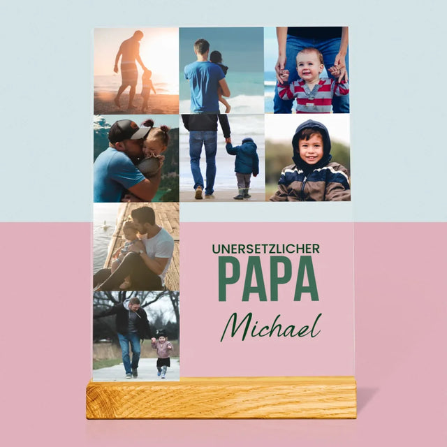 Fotocollage: Unersetzlicher Papa - Druck Auf Acrylglas