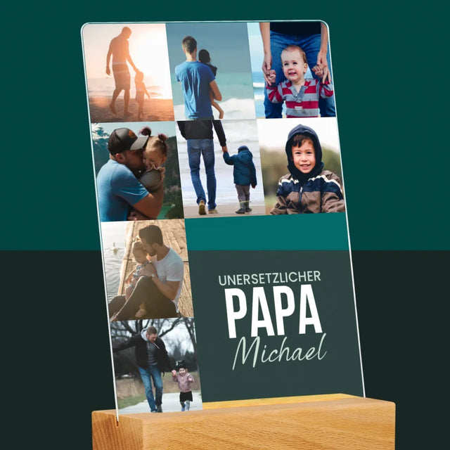 Fotocollage: Unersetzlicher Papa - Druck Auf Acrylglas