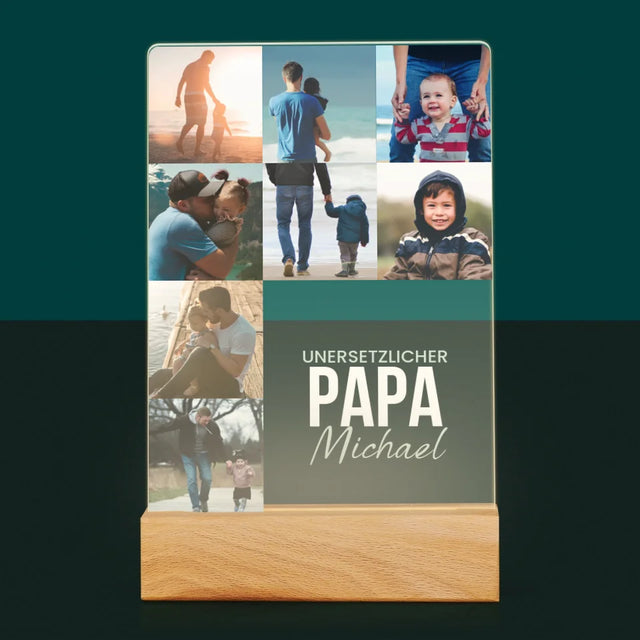 Fotocollage: Unersetzlicher Papa - Druck Auf Acrylglas