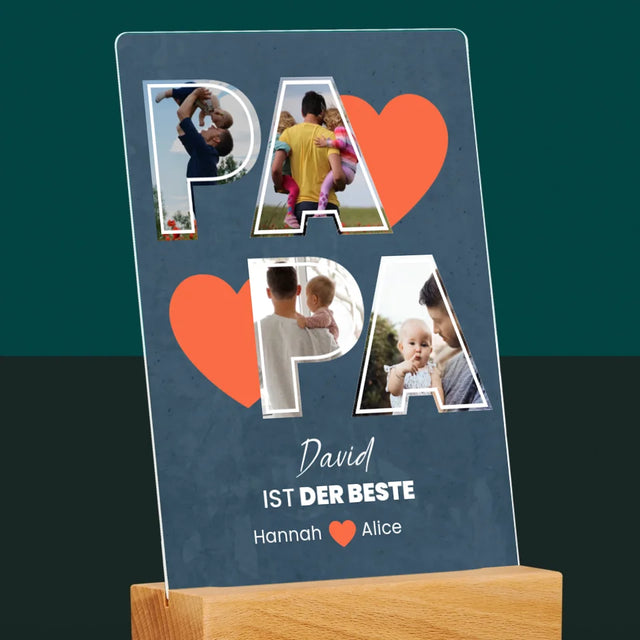 Fotocollage: Papa Ist Der Beste - Druck Auf Acrylglas