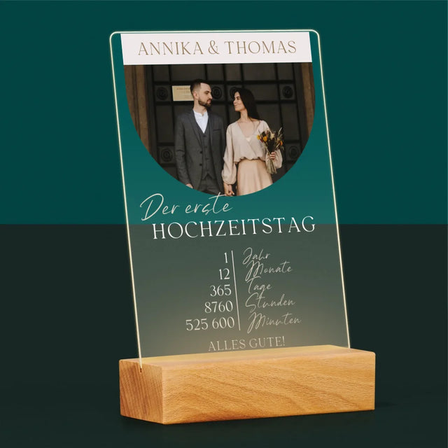 Foto Und Unterschrift: Erster Hochzeitstag - Druck Auf Acrylglas